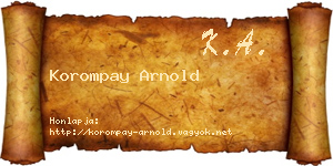Korompay Arnold névjegykártya